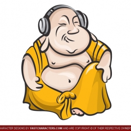 Cartoon Bhudda Character Design