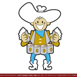 Cartoon Beer Cowboy Character Design