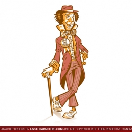 Cartoon Mad Hatter Character Design