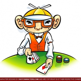 Cartoon Poker Player Character Design