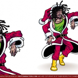 Cartoon Rasta Santa Character Design
