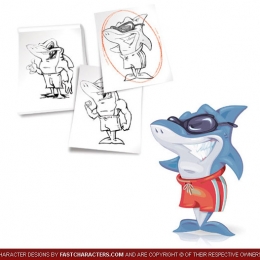 Cartoon Shark Character Design