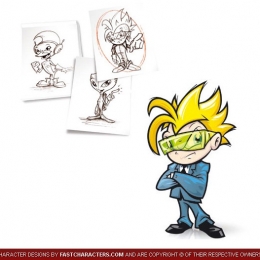 Cartoon Stock Trader Character Design