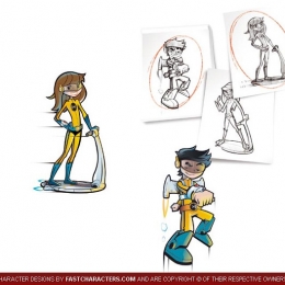 Cartoon Students Character Design