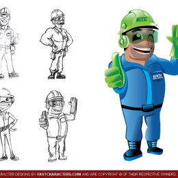 Cartoon Construction Worker Character Design